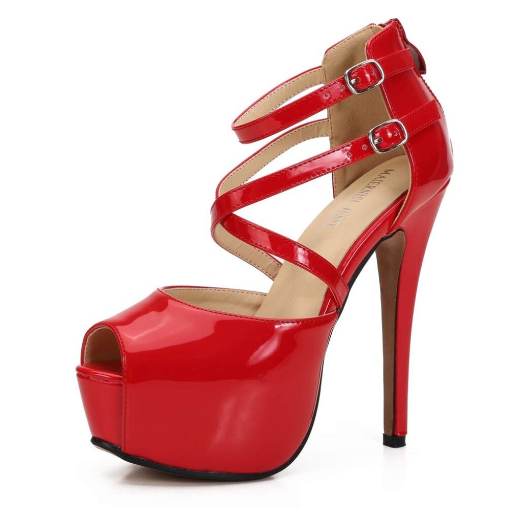 Women's Ankle Cross Strap Sandals Platform Stiletto